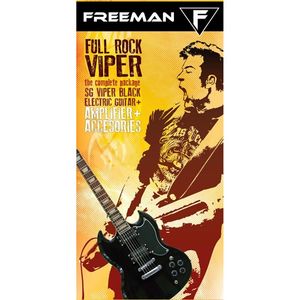Pack de guitarra eléctrica Freeman Full Rock Viper - Black