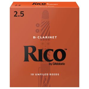 Caja de 10 cañas Rico RCA1025 para Clarinete en SIb - medida 2,5