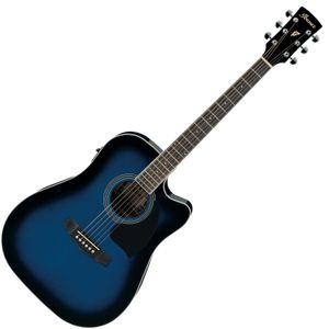 Guitarra electroacústica Ibanez PF15ECE - color transparent blue sunburst high gloss (TBS)
