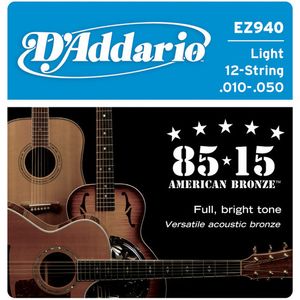 Set de 12 cuerdas Daddario para guitarra acústica EZ940