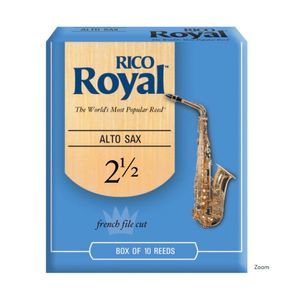 Caja de 10 cañas Rico RJB1025 Royal para Saxofón alto - medida 2,5