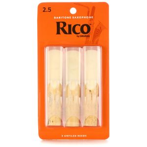 Caja de 3 cañas Rico RLA0325 para Saxofón Baritono - medida 2,5