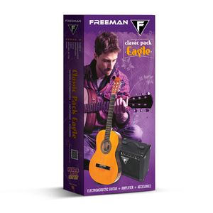 Pack guitarra electroacústica Freeman  CLASSIC EAGLE - color natural
