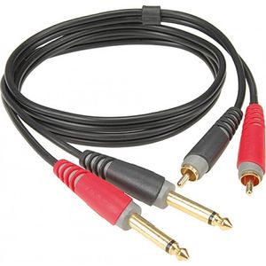 Cable de audio Klotz AT-CJ0300 jack 1/4 pulgada mono (x2) - RCA Gold (x2) de 3 metros