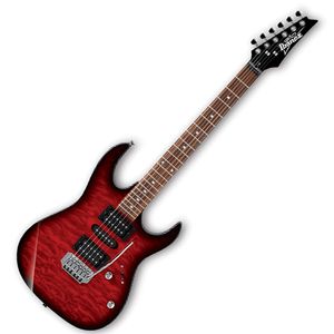 Guitarra eléctrica Ibanez GRX70QA - color transparent red burst (TRB)