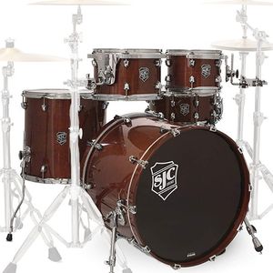 Shell Pack Sjc Drums Paramount de 5 piezas PMK522CHWTHG - color Walnut High Gloss