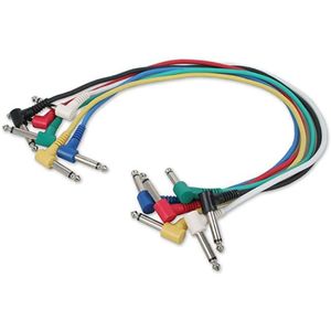 Pack patch cable 6 unidades Rockcable angled 1/4'' 60 cm RCL 30061