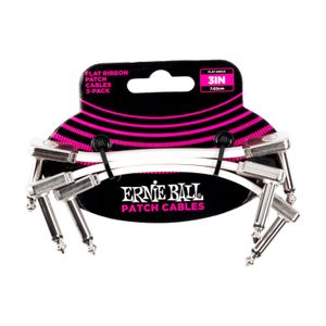 Pack de 3 Cable Patch Ernie Ball Flat Ribbon P06384 7 CM - White