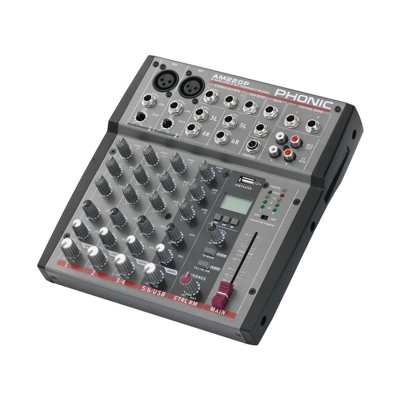 Mixer Phonic AM220P análogo - USB - Audiomusica