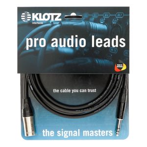 Cable Klotz XLR Macho-Jack stereo M1MS1K0200 - color negro - 2 metros