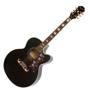 Guitarra electroacústica Epiphone J-200 EC Studio - Black