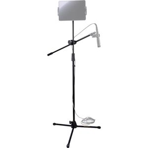 Atril con soporte doble de micrófono Hercules MS434B Stage Series con boom