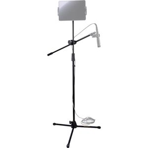 Atril con soporte doble de micrófono Hercules MS434B Stage Series con boom