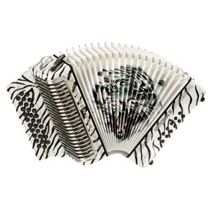 Acordeón Hohner Corona II Los Tigres del Norte Fa Sib Mib - White