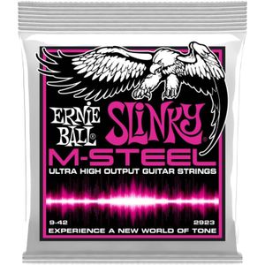 Cuerdas de guitarra eléctrica Ernie Ball P02923 Super Slinky M-Steel 9-42