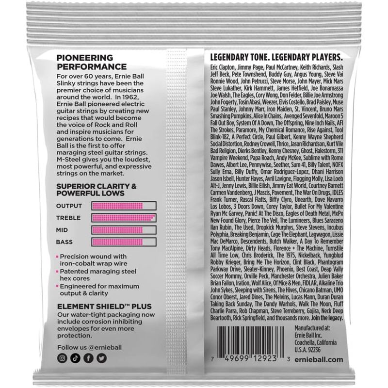 Corde Ernie Ball 2923 Super Slinky M-Steel 9-42 &ndash; Per Chitarra Elettrica