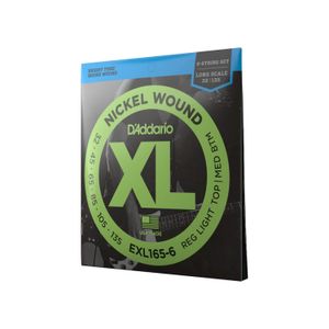 Set de cuerdas D'addario para bajo 6 cuerdas EXL165-6 escala larga 32-135