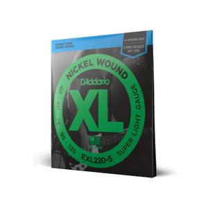 Set de cuerdas D'addario EXL220-5 5 cuerdas para bajo Super Light Larga Escala - 40-125