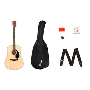 Pack Guitarra acústica Fender CD-60S Dreadnought Pack V2, Natural - Natural