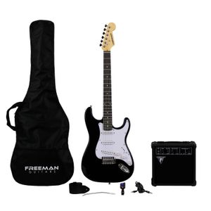Pack de guitarra eléctrica Freeman Full Rock Stratocaster - Black