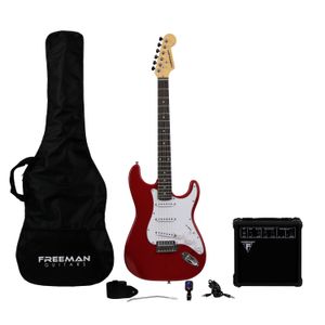 Pack de guitarra eléctrica Freeman Full Rock Stratocaster - Red