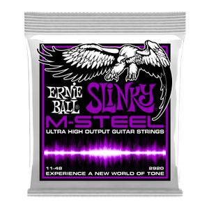 Cuerdas para guitarra eléctrica Ernie Ball 11-48 Power Slinky M-Steel P02920