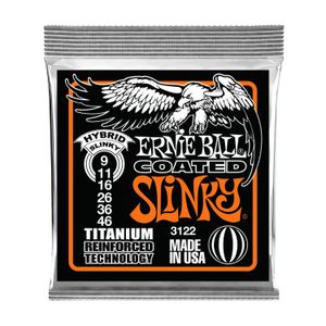 Cuerdas para guitarra eléctrica Ernie Ball 9-46 Hybrid Slinky Coated Titanium RPS P03122