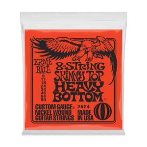 Set 8 cuerdas para guitarra eléctrica Ernie Ball 9-80 Skinny Top Heavy Bottom Slinky String  P02624