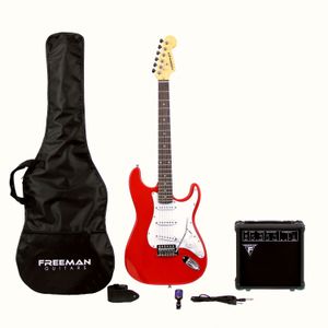 Pack de guitarra eléctrica Freeman Full Rock Stratocaster - Red