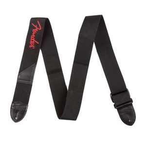 Correa para guitarra Fender 2" Negra con logo rojo