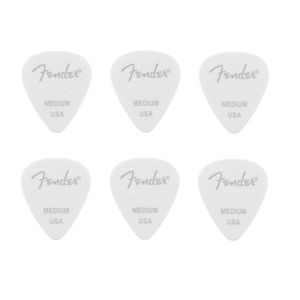 Pack de 6 uñetas Fender Wavelenght 351 Medium blancas