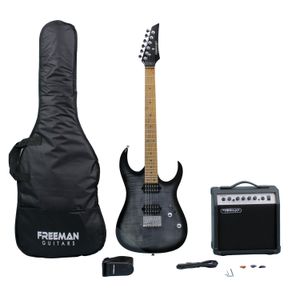 Pack de guitarra eléctrica Freeman RIFF MASTER Black SRG-180F FMT