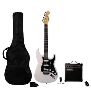 Pack de guitarra eléctrica Freeman Rockstarter blanca