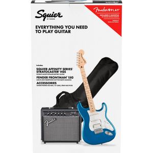 Pack de guitarra eléctrica Squier Affinity Stratocaster HSS - Lake Placid Blue