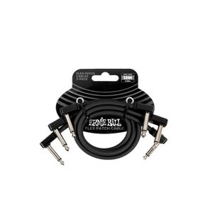 Pack de 3 cables flex patch Ernie Ball 12'' black - P06445