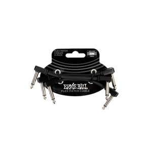 Pack de 3 cables flex patch Ernie Ball 3'' black - P06443