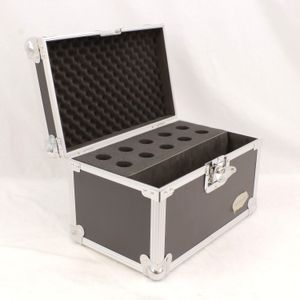 Case de micrófonos Rockcase Flight Case capacidad de 10 unidades OPENBOX