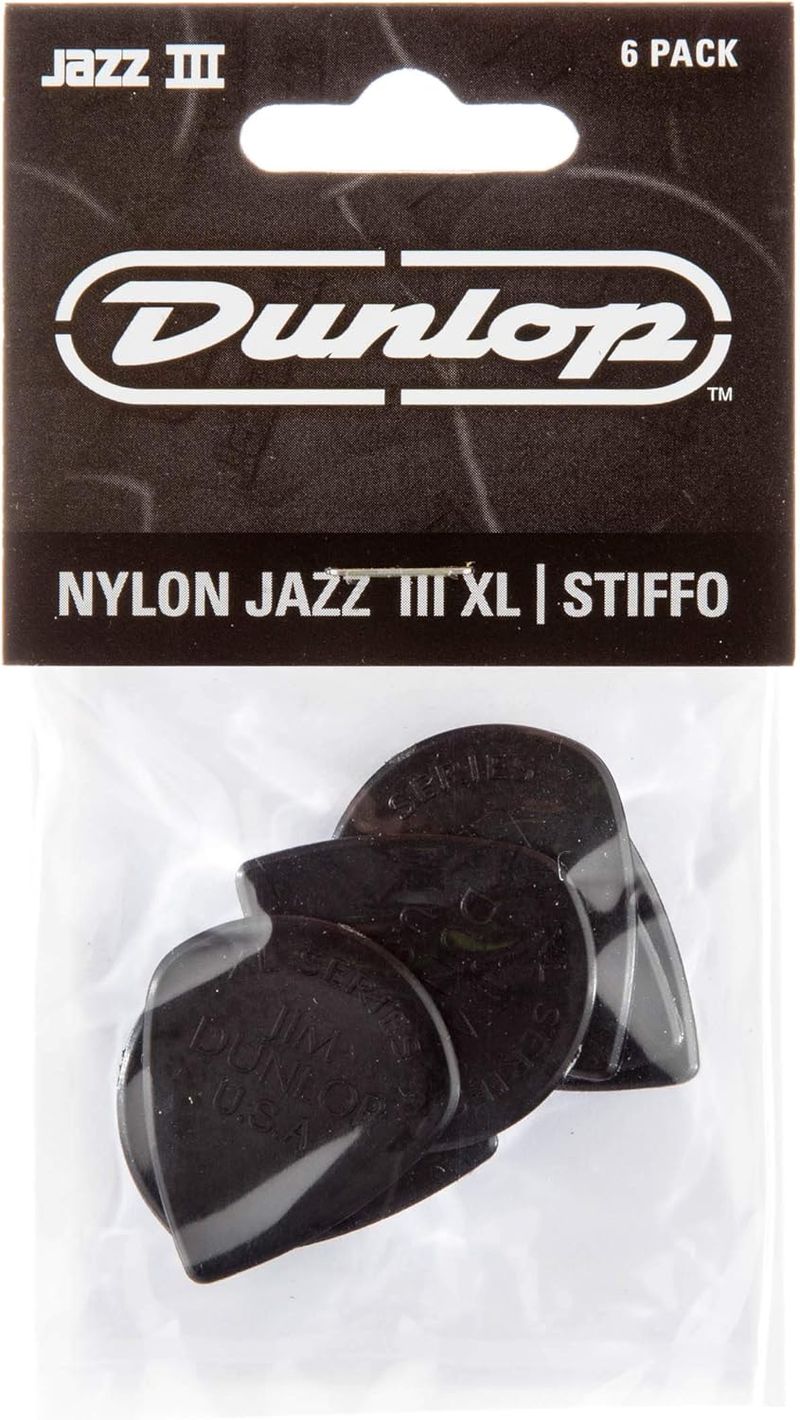 3 Pack de 6 unetas Dunlop 47P3S Jazz III XL Stiffo 1.38mm