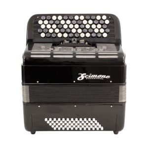 Acordeón Scimone de botones 60 bajos color negro con funda - 3072