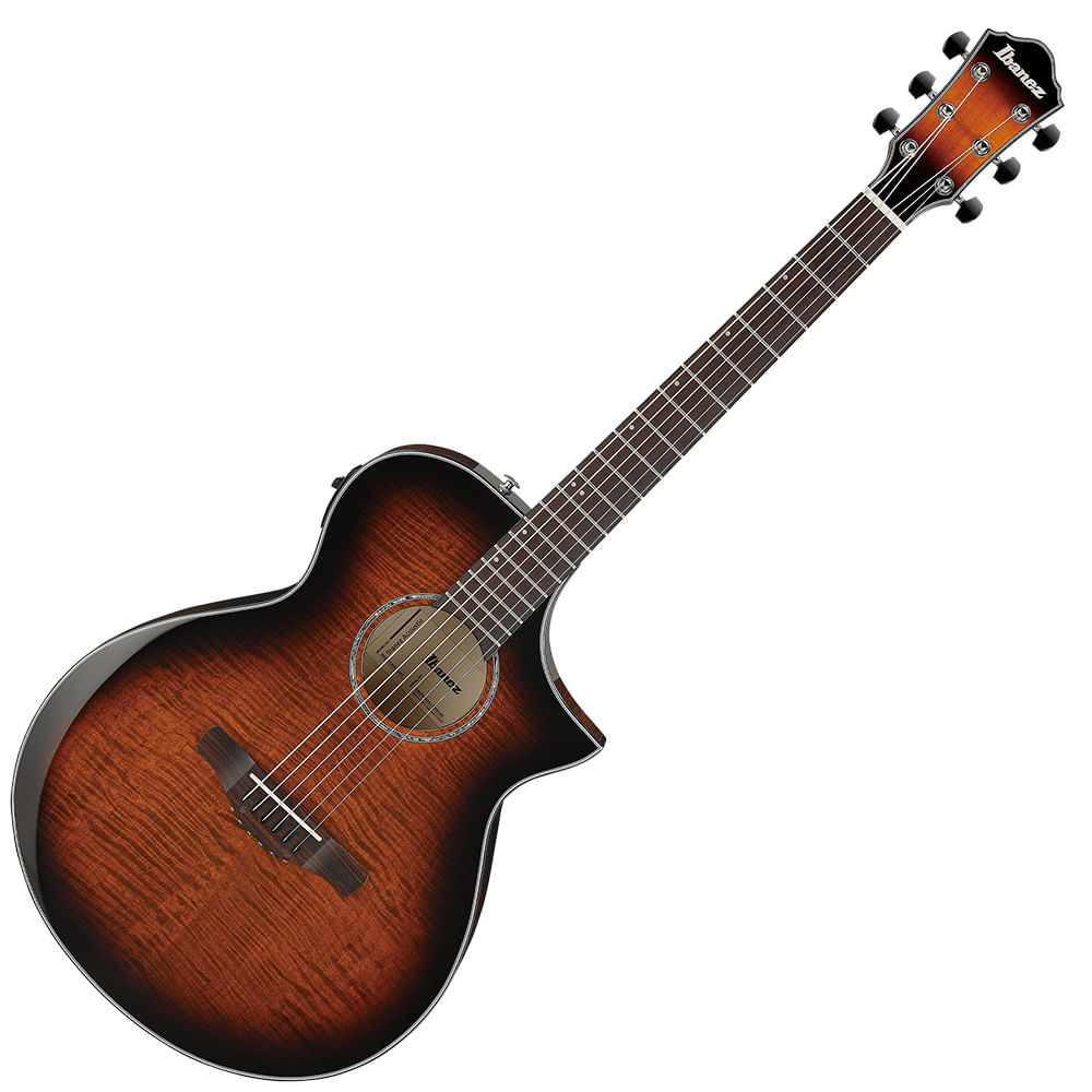 Guitarra Electroacústica Ibanez AEWC400 AMS - Amber Sunburst High Gloss