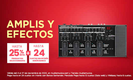 Amplificadores y efectos con hasta 25% dcto