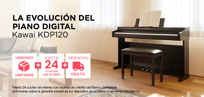 Hasta 24 cuotas sin interes y Despacho Gratis al comprar Piano Digital Kawai KDP120